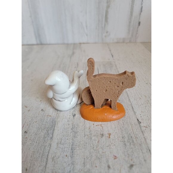 Vintage gingerbread cat cookie ghost figurine pumpkin village accessory figure H - Picture 4 of 5